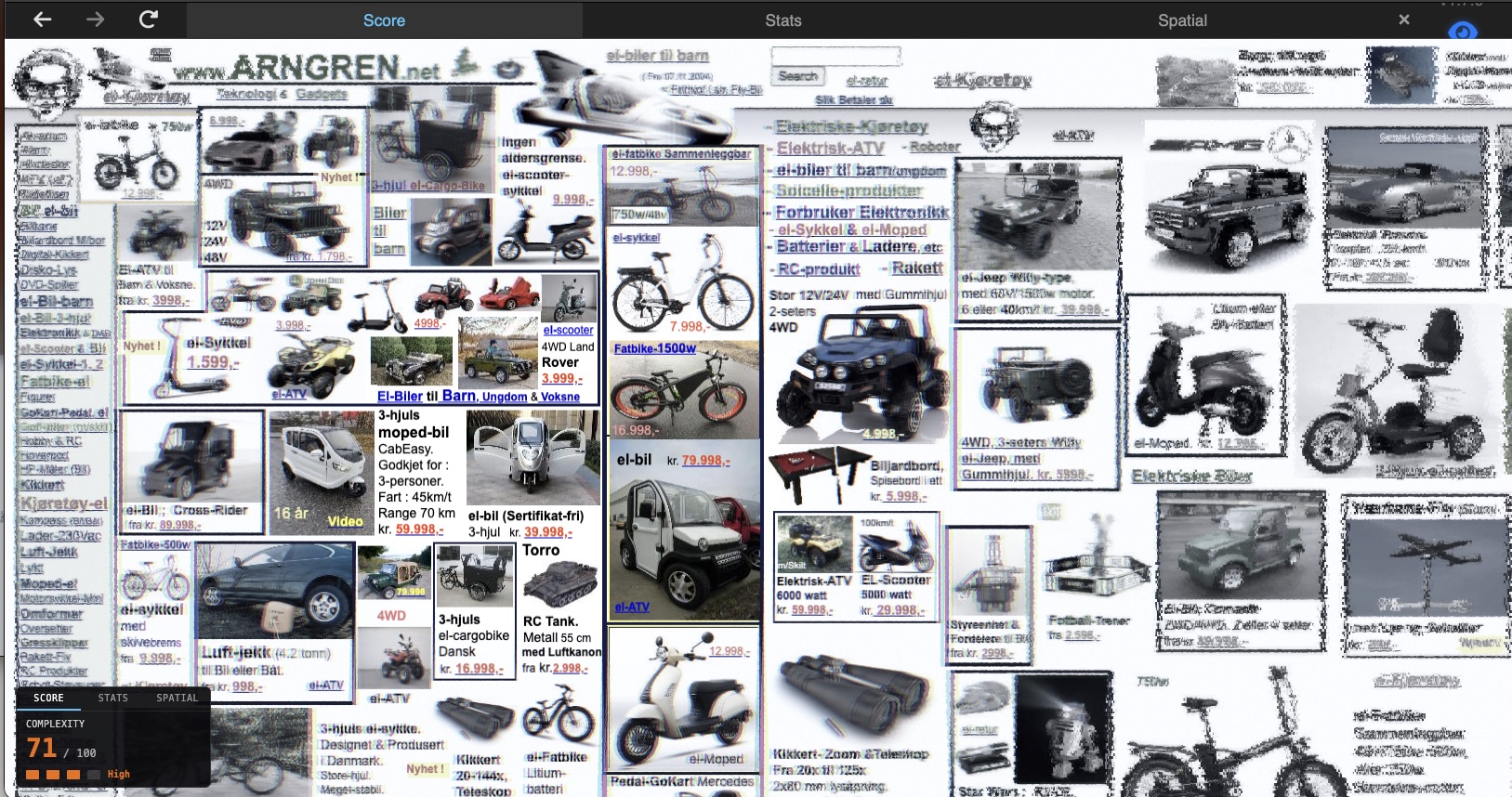 Arngren.net scoring 71/100 in Scrutinizer's ComplexityHUD