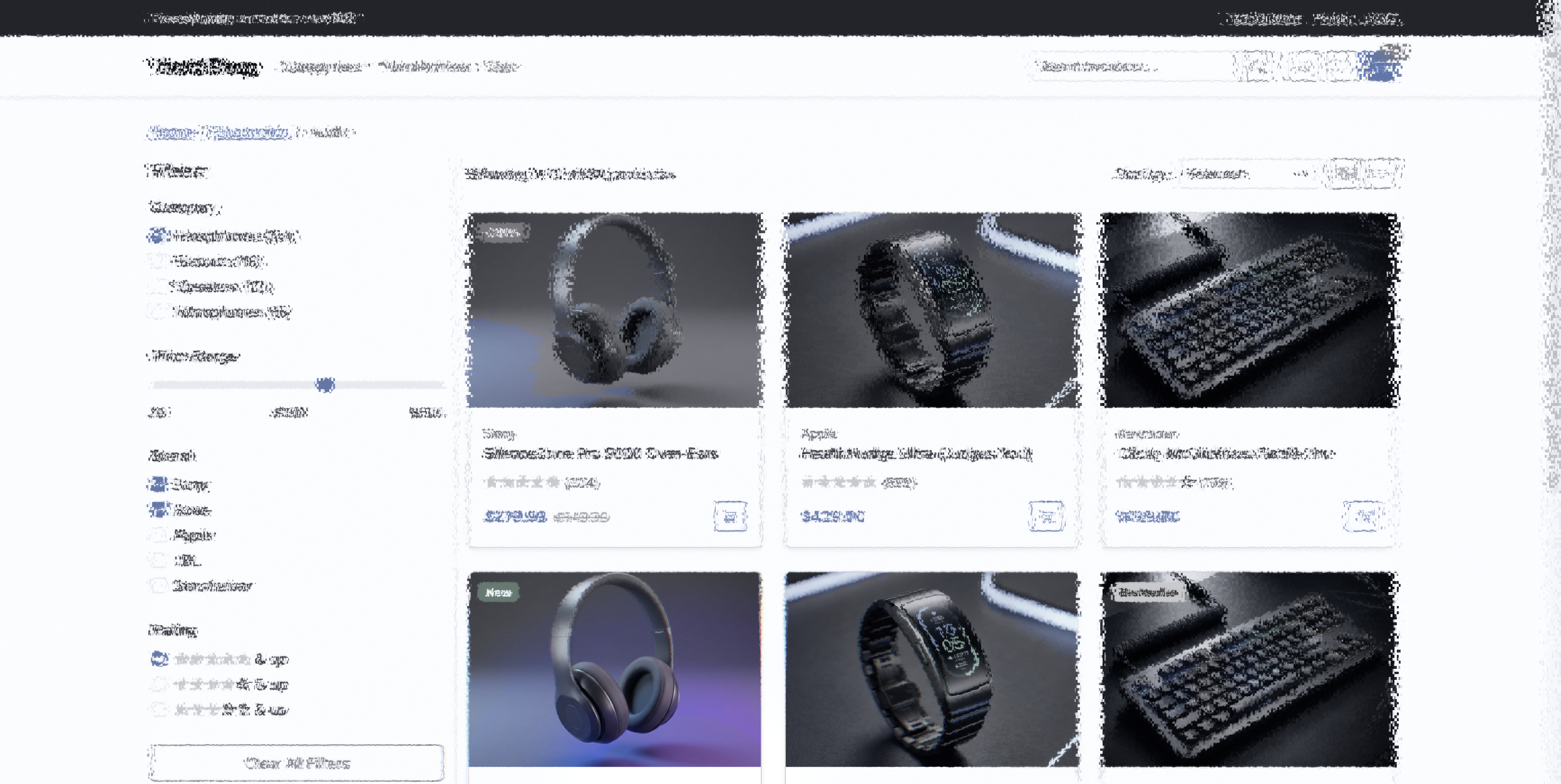 E-commerce page with product image focus